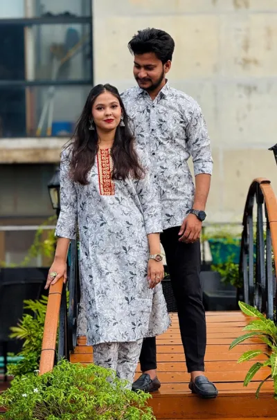 ম্যাচিং কাপল ড্রেস, ছেলেদের শার্ট ও মেয়েদের কামিজ-পায়জামা