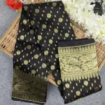 হাফ সিল্ক জামদানি শাড়ি কম্বো সেট - কালো
