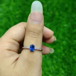 স্যাফায়ার ক্রিস্টাল রিং – সিলভার ফিনিশ