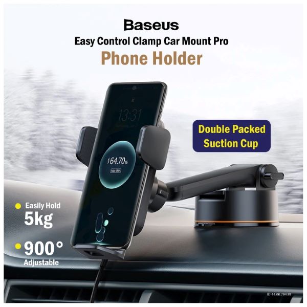 Baseus SUYK020001 ইজি কন্ট্রোল ক্ল্যাম্প কার মাউন্ট প্রো ব্ল্যাক ফোন হোল্ডার