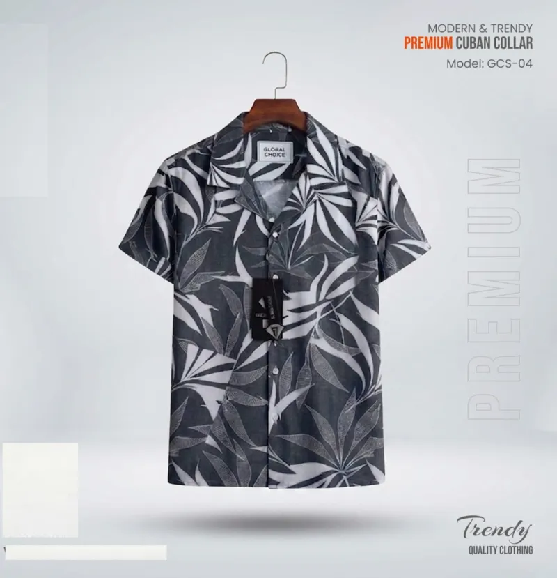 Men's Pure Cotton Cuban Collar Half Sleeve Shirt, Digital Print
