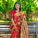ভারী জরি কাজের সিল্ক কাতান শাড়ি