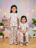 Kids' Half Sleeve Cartoon Tee and Pant Set, 6 Colours, 2 to 8 Years