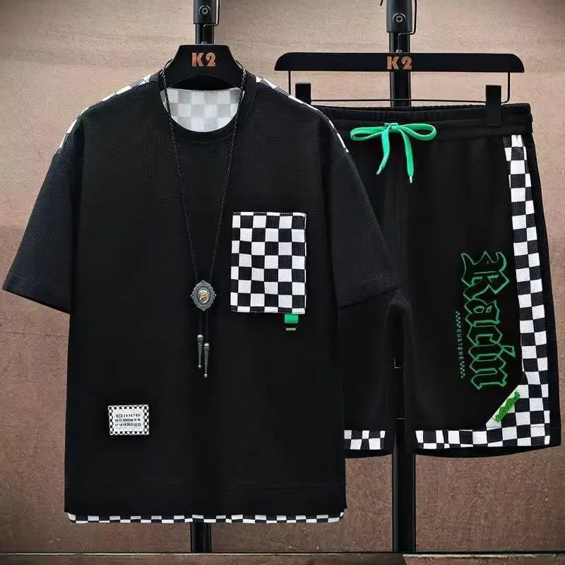Men's Jersey T-Shirt and Half Pants Set, Sizes L and XL