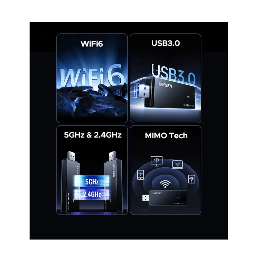 UGREEN CM499 (65225) AX1800 Dual Band Wi-Fi 6 USB Adapter