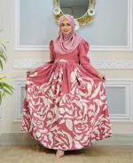 Women's Screen Print Silk Pori Gown, Lengths 51 to 56 Inch
