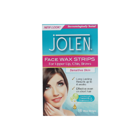 Jolen Face Wax Strips Sensitive Skin 16 Wax Strips (UK)