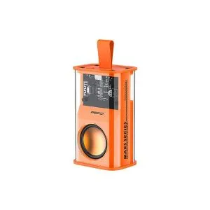 RECCI RSK-W30 ট্রান্সপারেন্ট ওয়্যারলেস স্পিকার, RGB লাইটসহ – কমলা
