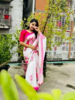 Topetor সিল্ক ডিজিটাল প্রিন্ট শাড়ি, ম্যাচিং ব্লাউজ পিসসহ