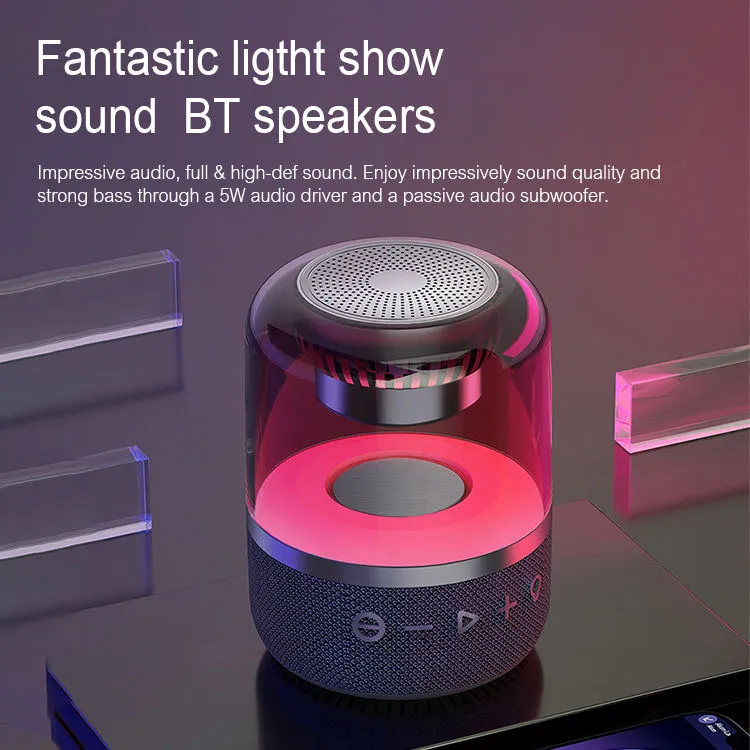 Z5 RGB মিনি পোর্টেবল ওয়্যারলেস ব্লুটুথ স্পিকার – 5W, LED লাইট ইফেক্ট সহ
