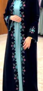আবায়া কোটি বোরকা ড্রেস – দুবাই চেরি, এমব্রয়ডারি