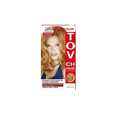 Tovch হেয়ার কালার 30ml*2 - 7.3 মিডিয়াম গোল্ডেন ব্লন্ড