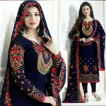 Soft Georgette Four Piece with Unstitched Salwar, 4 Colours