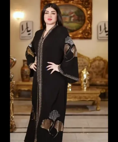 স্টোন ওয়ার্ক কোটি বোরকা সেট, ইনার ও হিজাবসহ, বডি 48