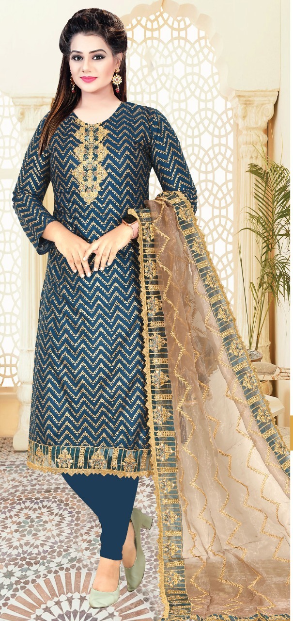 Women's AC Cotton Three Piece with Embroidery and All-Over Print