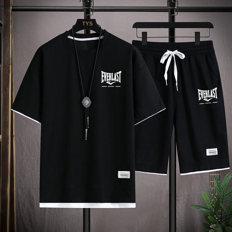 Men's Mesh T-Shirt and Shorts Two-Piece Set, 170 GSM, Sizes M to XL