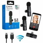iPhone/iPad-এর জন্য ওয়্যারলেস লেভেলিয়ার মাইক্রোফোন, প্লাগ অ্যান্ড প্লে