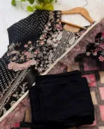 সামনে আড়ির কাজ করা মাইক্রোস্টিচ থ্রি-পিস