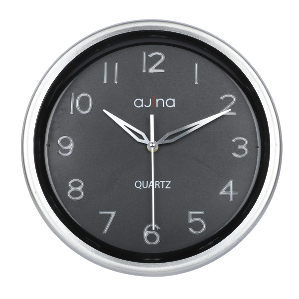 Ajina Tune ওয়াল ক্লক ডিজিটসহ RO-Silver-Silver Hand-B