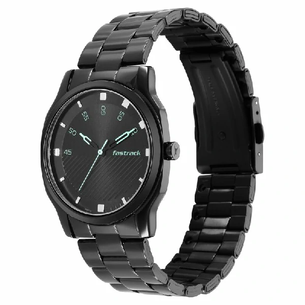 Fastrack NS3255NM02 Stunners Quartz Analog Black Dial Stainless Steel Strap Watch