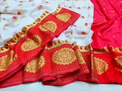 Full Body Zari Thread Saree in Silk Katan, 3 Colours