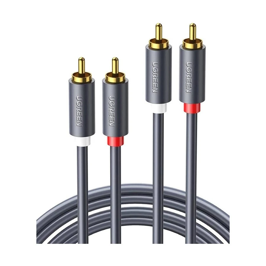 UGREEN AV104 (10518) 2RCA Male to Male, 2 Meter, Black Audio Cable