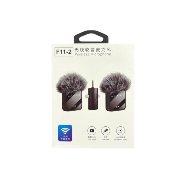 F11 2:1 ওয়্যারলেস মাইক্রোফোন – iPhone, Android ও ক্যামেরার জন্য