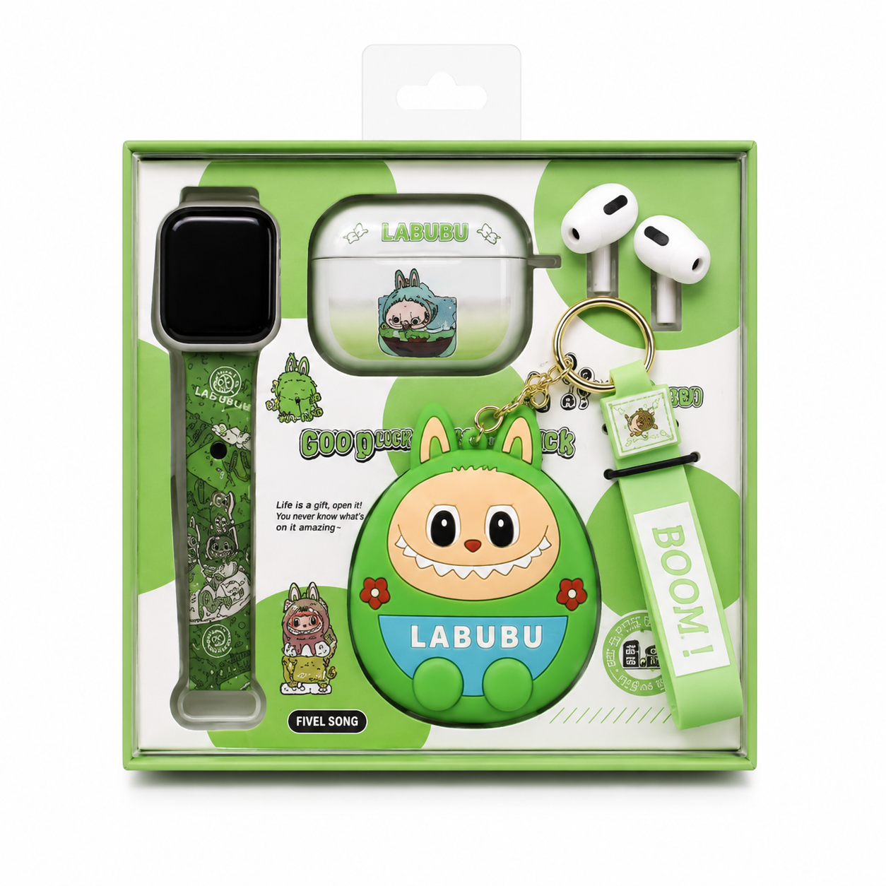 Pop Mart Labubu 2-in-1 গ্যাজেট সেট - TWS ইয়ারবাডস ও স্মার্টওয়াচ স্ট্র্যাপ
