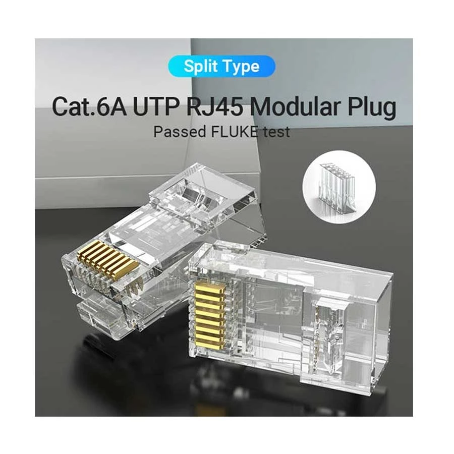 Vention IDGR0-100 Cat-6A UTP RJ45 Modular Plug Transparent (100 Pcs)