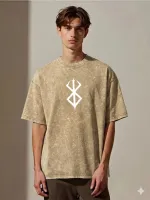 Men's Acid Wash Drop Shoulder T-Shirt, Pure Cotton 250 GSM