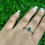 স্যাফায়ার ক্রিস্টাল রিং – সিলভার ফিনিশ