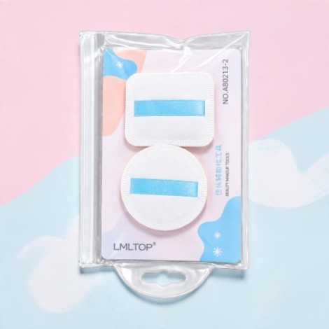Lmltop মেকআপ কুশন পাফ গোল ও চৌকো 2pcs