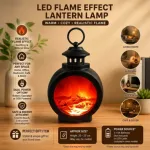 LED ফ্লেম ইফেক্ট লণ্ঠন ল্যাম্প – ব্যাটারি ও USB চালিত ওয়ার্ম নাইট লাইট