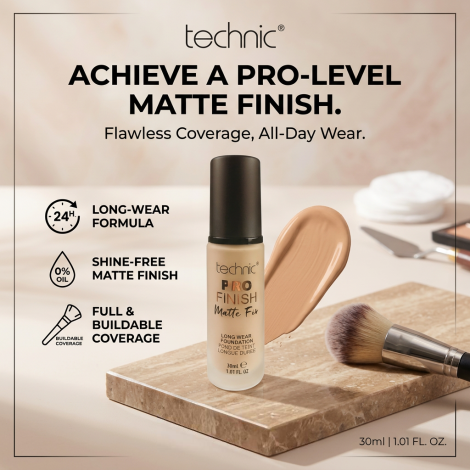 Technic Pro Finish ম্যাট ফিক্স ফাউন্ডেশন 30ml - Beige