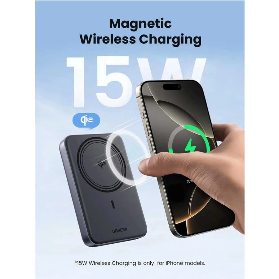 UGREEN PB761 10000mAh 30W Qi2 Magnetic Wireless Power Bank Space Gray