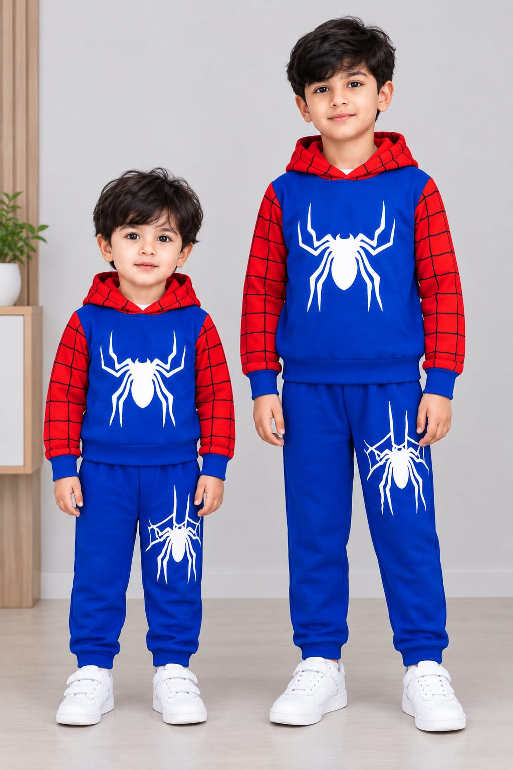 Kids' Superhero Print Hoodie and Pant Set, 300 GSM Brushed Cotton