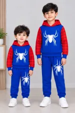 Kids' Superhero Print Hoodie and Pant Set, 300 GSM Brushed Cotton