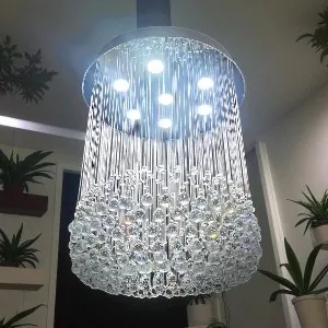 Qulik মডার্ন ক্রিস্টাল হ্যাঙ্গিং Swimming Circle Ball LED ঝাড়বাতি (QL-JX4060)