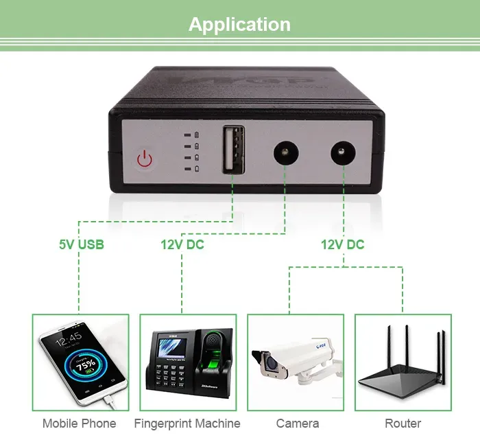WGP মিনি UPS 10400mAh, ইনপুট 12V, আউটপুট 5V/9V/12V