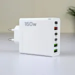 160W GaN মাল্টি অ্যাডাপ্টার চার্জার, 6 পোর্ট ও লাইটনিং ক্যাবলসহ