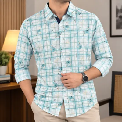 পিওর কটন চেক কনট্রাস্ট শার্ট