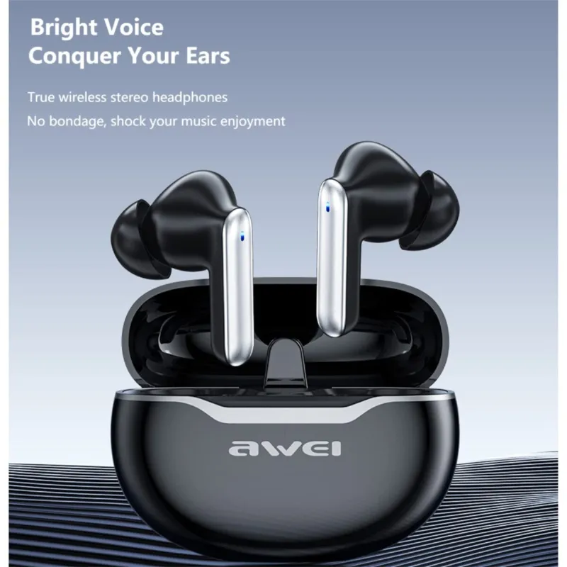 Awei T50 ট্রু ওয়্যারলেস ইয়ারবাডস, 13mm ড্রাইভার