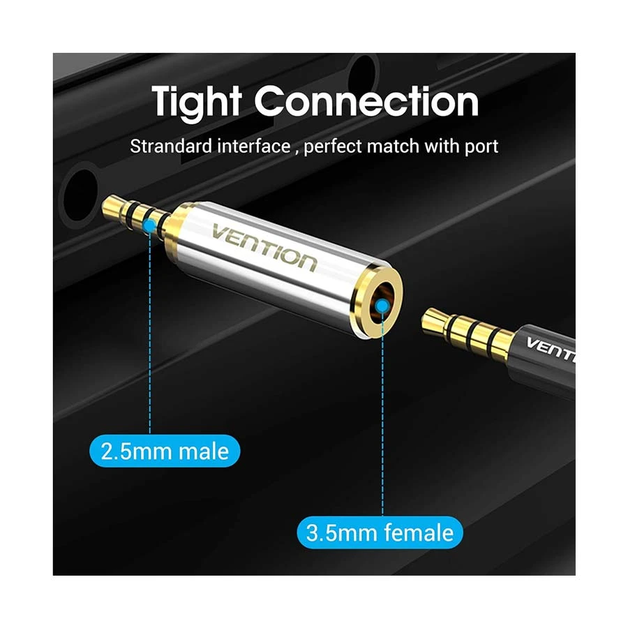 Vention VAB-S02 4 Pole 2.5mm Male to 3.5mm Female Audio Converter