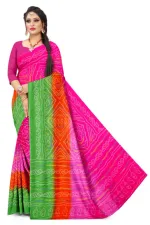 Women's Chunri Print Saree, Saree Only, 5 Colours