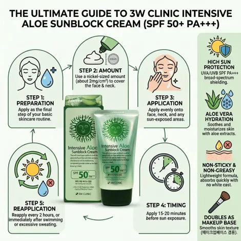 3W Clinic Intensive Aloe সানব্লক ক্রিম SPF50+ PA+++ 70ml