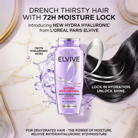 L'Oreal Hydra Hyaluronic শ্যাম্পু 400ml, ডিহাইড্রেটেড চুলের জন্য