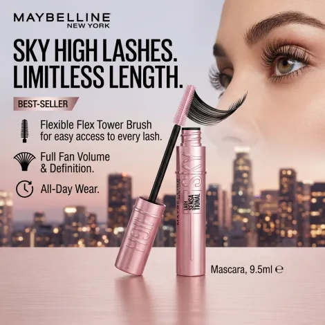 Maybelline Sky High ওয়াশেবল মাসকারা 801 Very Black, লিমিটেড এডিশন