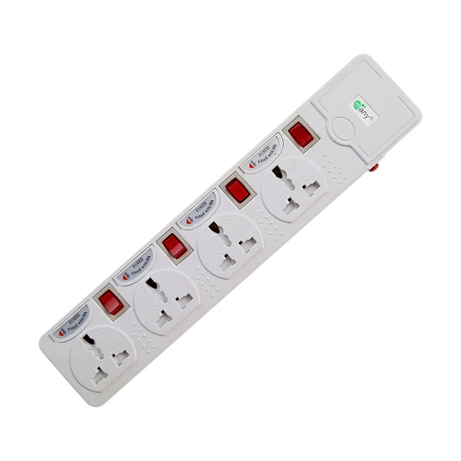 Many MTS-144 2 Pin 4 Port Power Strip 3 Meter White