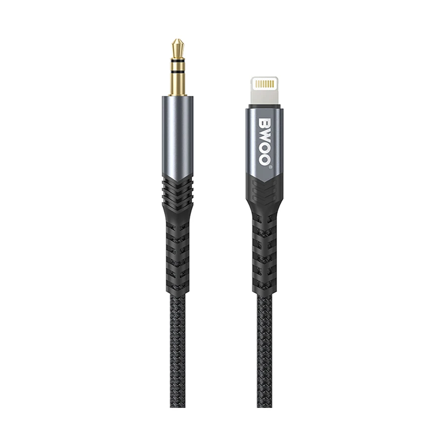 Bwoo BO-AUX068 Lightning Male to 3.5mm Male 1.2 Meter Black Aux Cable
