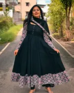 Linen Three Piece with Georgette Orna and Butter Salwar